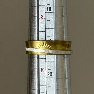 Handmade Brass Fidget Ring w/ Evil Eye Detail & Silver Spinning Band (Size 9)